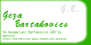 geza bartakovics business card